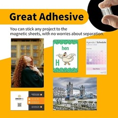 24 Self Adhesive Magnetic Sheets 8×10 Magnet Sheet with Adhesive Strong Flexible