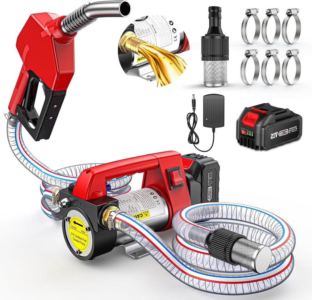 Cordless Fuel Transfer Pump Battery Operated 12GPM Diesel Transfer Pump 4000mah