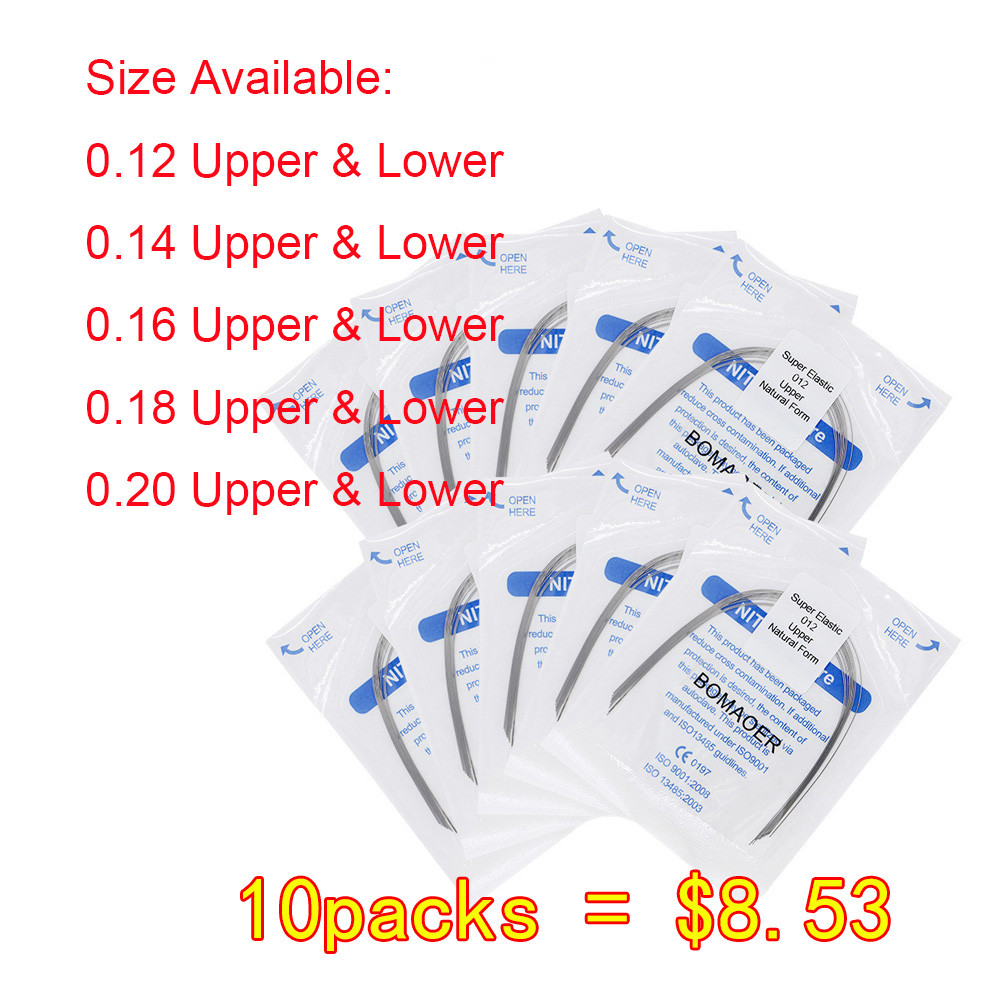 100 PCS dental orthodontic super elastic niti round arch wires natural form US