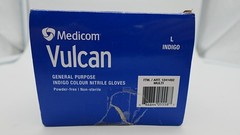 Medicom Vulcan Nitrile Disposable Gloves 150-pcs Large Durable Latex-Free Blue