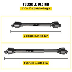 1-3/8″ PTO Drive Shaft 6 Spline 43″-61″ Brush Hog PTO Shaft Black Series 4 Black