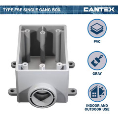 .75 In. 1-Gang 22.5 Cu. In. PVC FSE Three Quarters Box Conduit Fitting for Cante