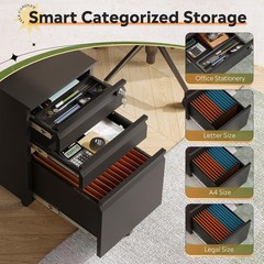 3 Drawer File Cabinet, Metal Filing Cabinet with Lock, Under Desk Cabinet