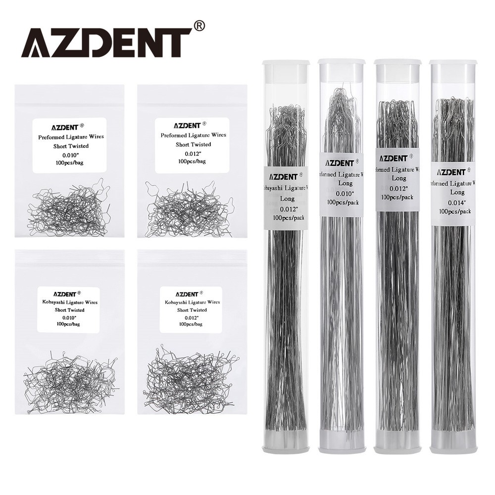 Dental Orthodontic Wires Kobayashi Preformed Ligature Ties Long/Short 100Pcs/Bag