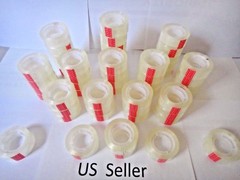 Wholesale 100 Rolls Crystal Clear Transparent Tape Dispenser Refill 3/4″x1000″