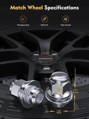 MIKKUPPA 20Pcs M12X1.25 Chrome Lug Nuts for Nissan Infiniti Factory Wheels