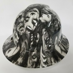 NEW FULL BRIM Hard Hat custom hydro dipped DAY OF DEAD GIRLS TATTOO STYLE