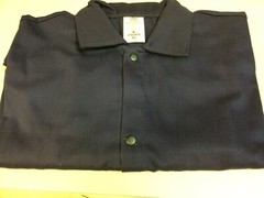 Lot of 2 Stanco Safety Flame Resistant Welding Jackets XL Navy Blue Cotton