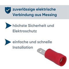 100 pieces Kalitec 0.5-1.5mm² flat plug 2.8mm x 0.5mm connector red
