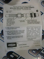 Hubbell 074011356, (6) KELLEMS DELUXE CORD GRIP 1″ NPT NYLON FITTINGS- NEW-S