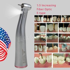 NSK Style Dental Electric LED Handpiece 1:5 Contra Angle Fiber Optic High Speed