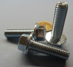 Flanged Serrated Bolt, Class 8.8 Zinc Steel, FT, M12 x 1.75 x 40 mm Length, 10Pc