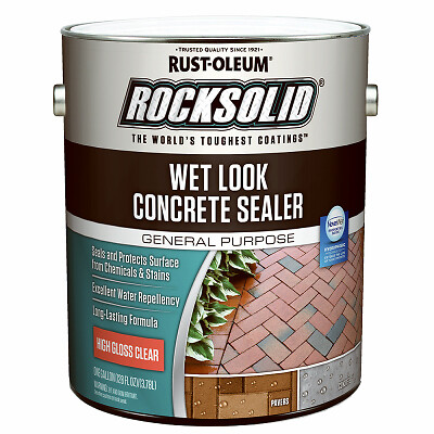 Rust-Oleum 317927 RockSolid Wet Look Concrete Sealer, High Gloss, Gallon –