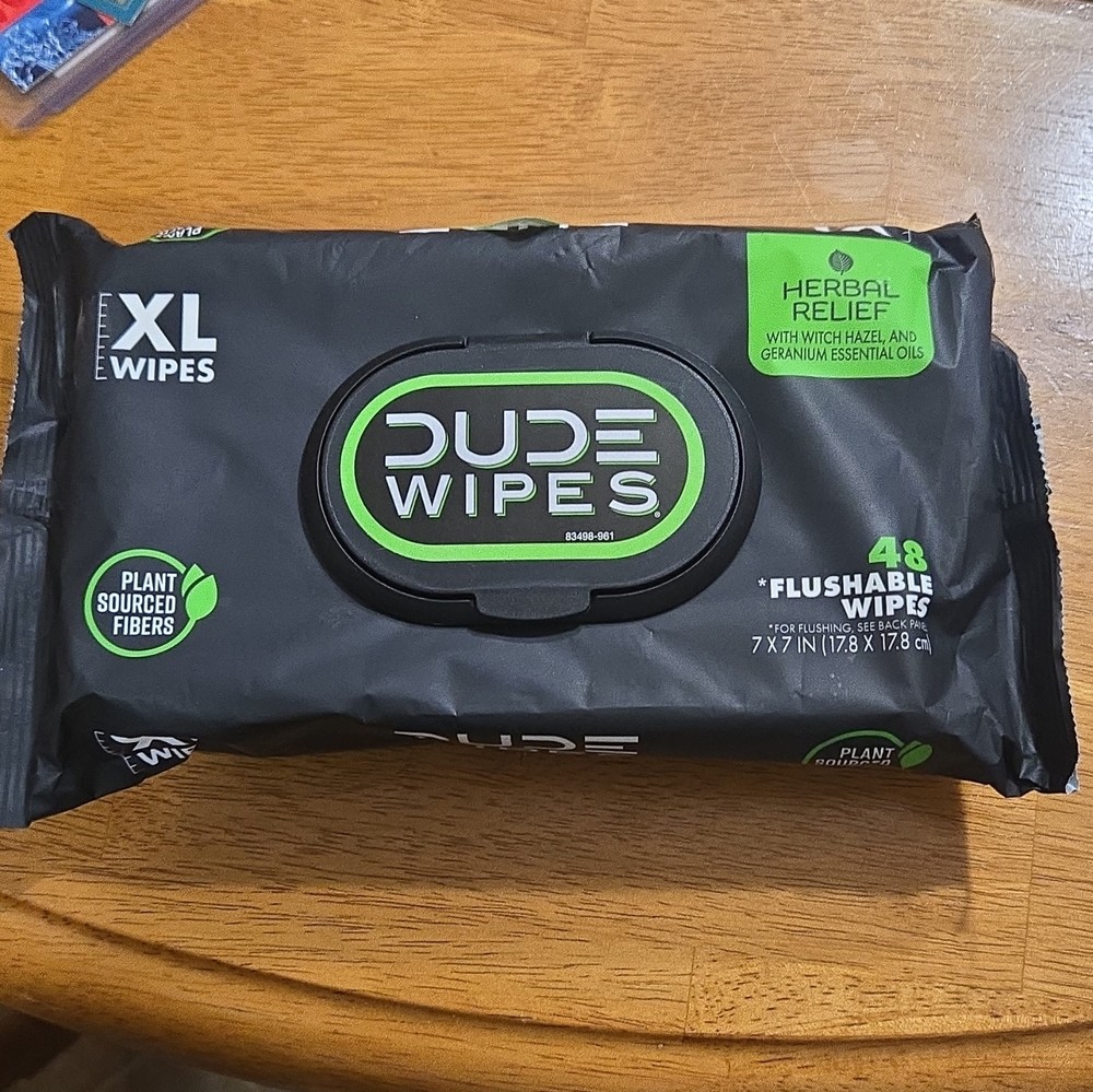 DUDE DUDE WIPES XL Herbal Relief Scent Flushable Personal Cleansing Wipes 48ct