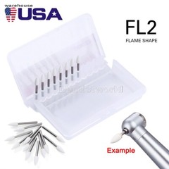 12pc/Pack Dental White Polishing Stones Flame shape FG bur Arkansas Stone Points
