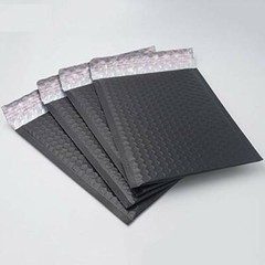 100 #2 Matte Metallic Black Poly Bubble Mailers 8.5×12 (Inner 8.5×11)