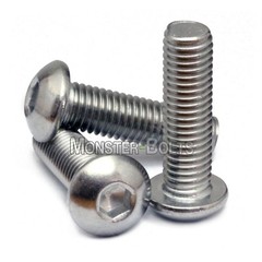 5/16-18 Stainless Steel Button Head Socket Cap Screws, SAE Coarse Thread A2 18-8