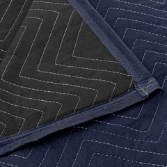 12 Moving Blankets Furniture Pads – Pro Economy – 80″ x 72″ Navy Blue and Black