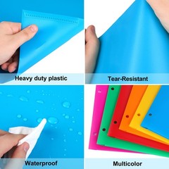 HABGP Colored Folders with Pockets 3 Red, Blue, Green, Yellow, Purple, Orange