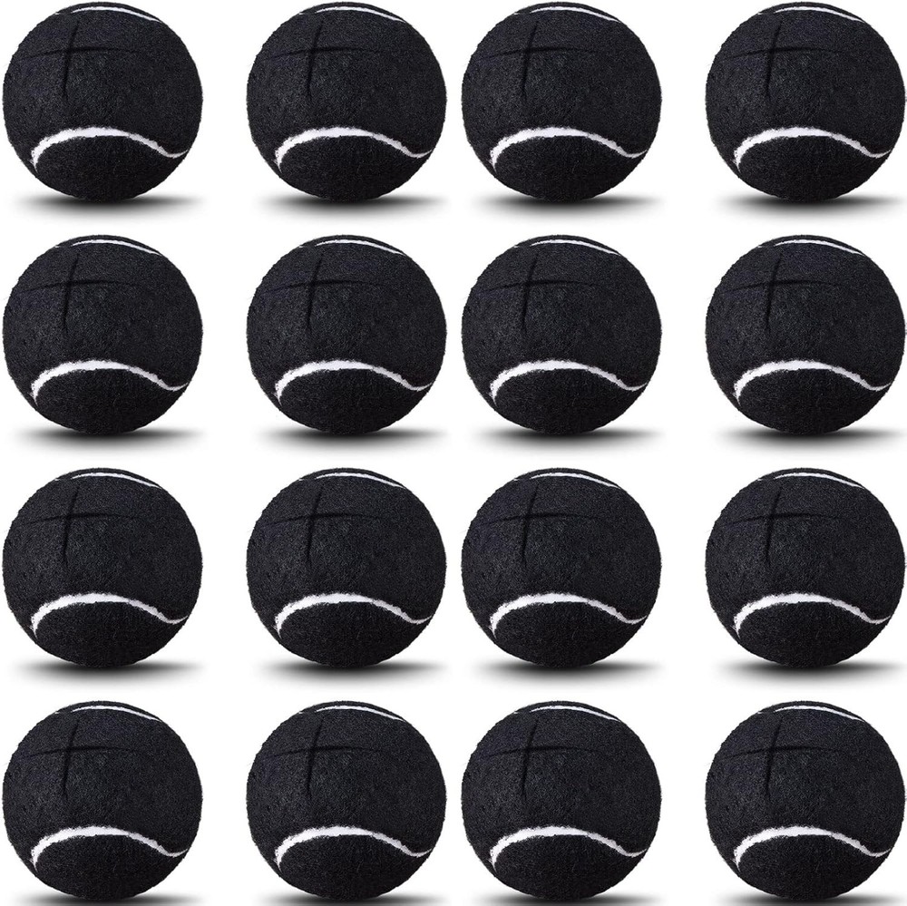 16 Pack Precut Tennis Balls for Chairs Non Slip Leg Rubber Glide Black