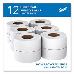 Scott 67805 2-Ply 3.55″ x 1000′ Septic Safe Bathroom Tissue – WHT (12/CT) New