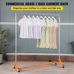 VEVOR 71in Garment Rack Z-Truck 300lbs Heavy-Duty Collapsible Clothing Stand