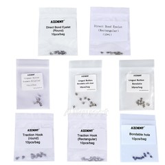 AZDENT Dental Orthodontic Lingual Buttons Bondable Round/Rectangular Mesh Base