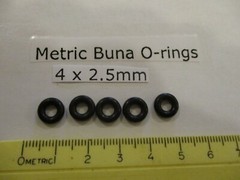4mm ID x 9mm OD x 2.5mm thick O-ring. Buna-70. Quan 5.