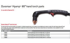 059492 25ft 7.6M For Powermax125 Duramax Hyamp 85° hand torch assembly with lead