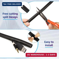 Split Wire Loom Tubing,10,25ft Cord Protectors from Pets No Chew, Flexible Wire