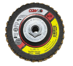 CGW 5″ x 5/8-11 Interleaf Flap Discs T29 Coarse 120 Grit AO 10 Pack