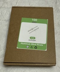 100pcs 3/16″ x 3/4″ Aluminum Blind Rivets, 4.8 x 19mm Pop Rivets, Pack of 100
