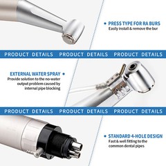eLabPal Dental Slow Low Speed Handpiece Straight Contra Angle Air Motor 4H New