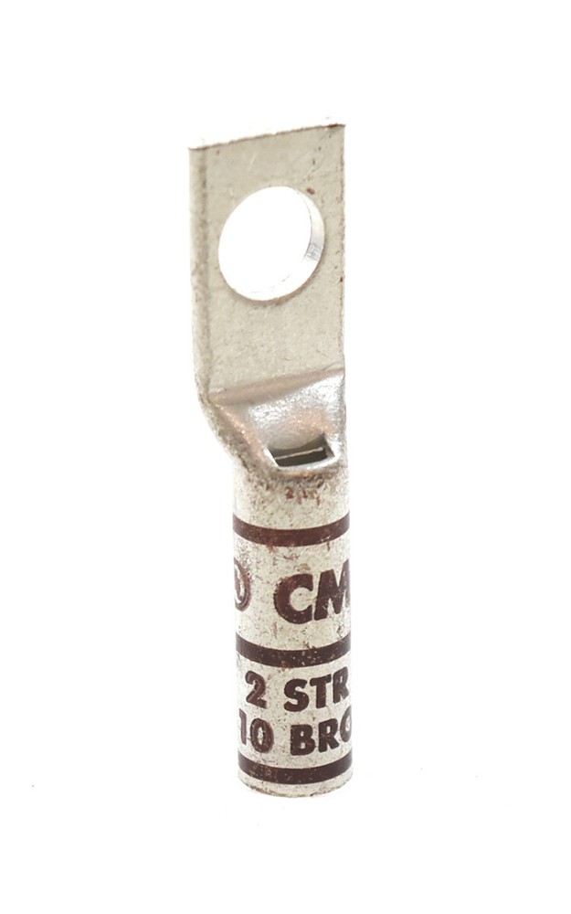 CMC YAZ2CTC38 Copper Compression Lug 2 AWG Long Barrel 3/8″ Stud