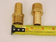 3/4” HOSE BARB X 1″ MALE NPT Brass Pipe Fitting NPT Thread, Qty 2