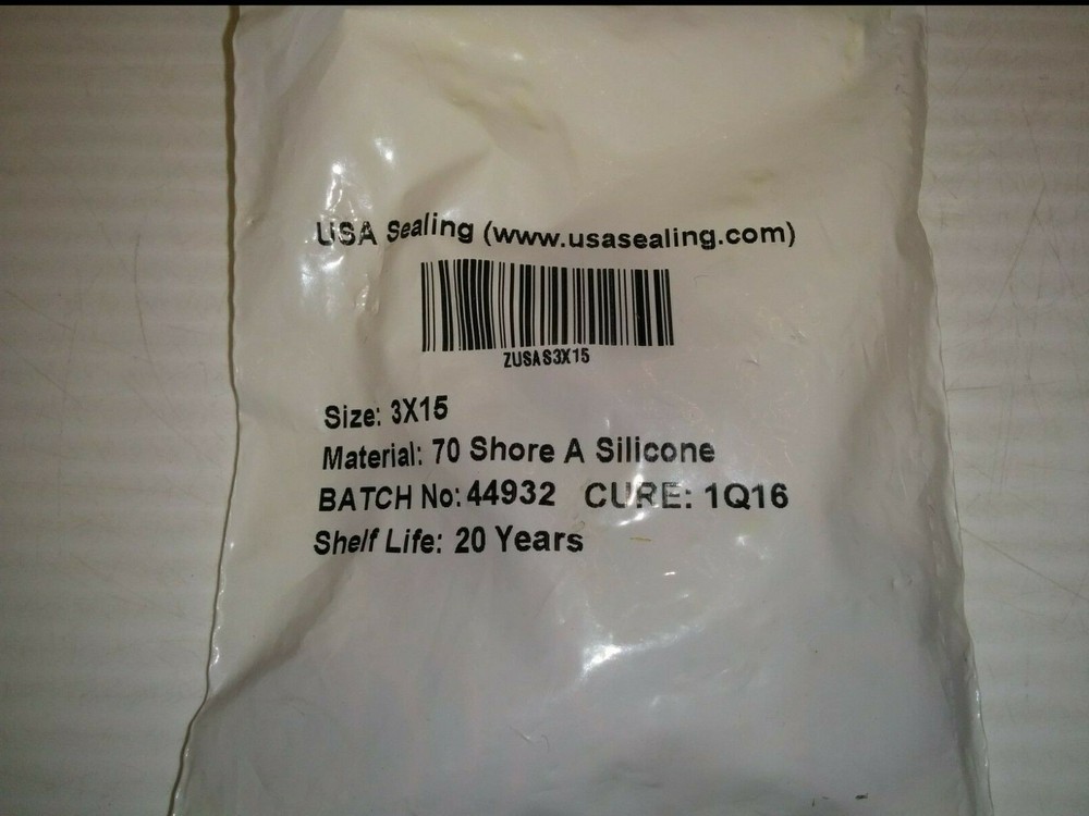 USA SEALING ZUSAS3X15 SILICONEO-RING, 3mm x 15mm, PACKAGE OF 25, NIB