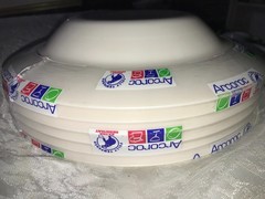 NOS Rare SET of 6 ARCOROC Off-White HOTELIERE 11¼”Diam Large Rim PASTA Soup BOWL