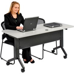 Global Industrial Flip-Top Training Table 60″ x 24″ Gray