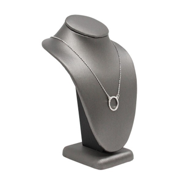 Slate Gray Leatherette Necklace Stand 6”H Display Fixture Retail Store