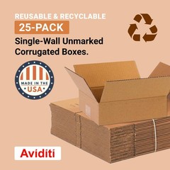 Shipping Boxes Flat 10″L x 8″W x 3″H 25-Pack – Corrugated Cardboard Box for M…