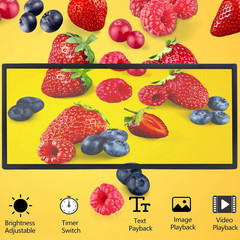 P3 Full Color LED Scrolling Sign, WiFi/USB Control, Brightness Adjustable 40″x17