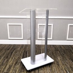 Clear Acrylic Plexiglass Podium Steel Sides Church Pulpit School Lectern Funeral