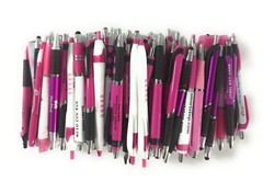 Bulk Misprint Pen Lots: 500 count mixed PINK/ ROSE/ MAGENTA Ballpoint Click Pens