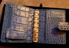 Filofax Pocket Classic Croc Organiser Planner Diary Indigo Leather w 2026 Refill