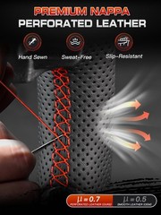 Full Leather Steering Wheel Frame compatible with Toyota Tacoma (2012-2023), …