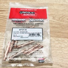 QTY OF 10 LINCOLN ELECTRIC KP14T-52 CONTRACT TIP .052,TARPERED 1/4-28THR