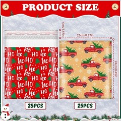 50 Pcs Christmas Poly Bubble Mailers 8.27 x 9.45” Christmas Padded Envelopes