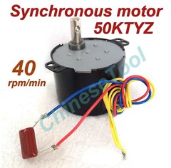 US stock Synchronous Motor 50KTYZ AC110V 120V 50/60Hz 40r/m CW/CCW 6W 2.2kgf.cm