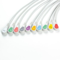 Banana To Snap Pigtail ECG Adapters Cable 10pcs Per Bag AHA 30cm 0.98Feet