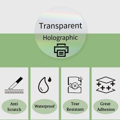 2″ Round Transparent Thermal Label Stickers, Holographic Clear Self-Adhesive …